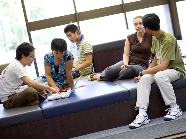 Students at Nathan. Goanna Lounge